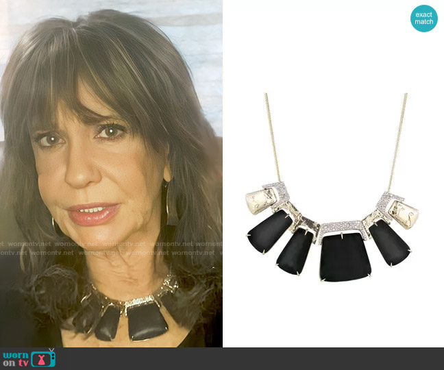 Alexis Bittar Rocky Metal Statement Bib Necklace worn by Jill Abbott (Jess Walton) on The Young and the Restless