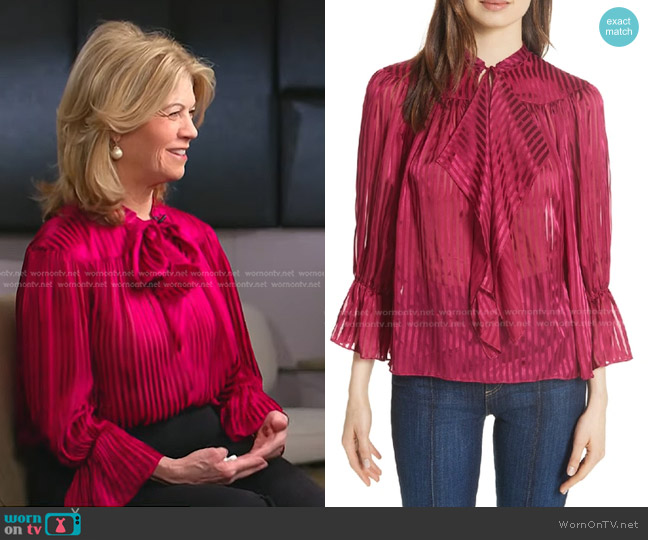 Alice + Olivia Danika Tie Neck Blouse worn by Laurie Luhn on Today