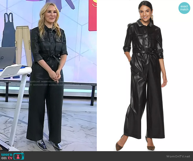Apt. 9 + Cara Santana Faux Leather Jumpsuit worn by Chassie Post on Today