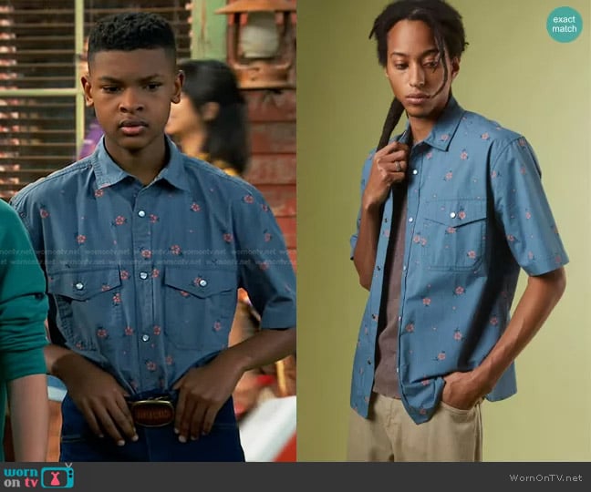 BDG Western Floral Shirt worn by Bill (Alfred Lewis) on Bunkd