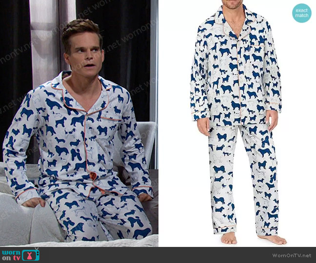 Bedhead Pajamas Best In Show Long-Sleeve Pajama Set worn by Leo Stark (Greg Rikaart) on Days of our Lives