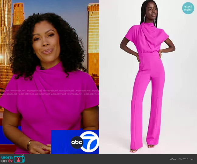 WornOnTV: Shirleen Allicot’s pink short sleeve jumpsuit on Good Morning ...