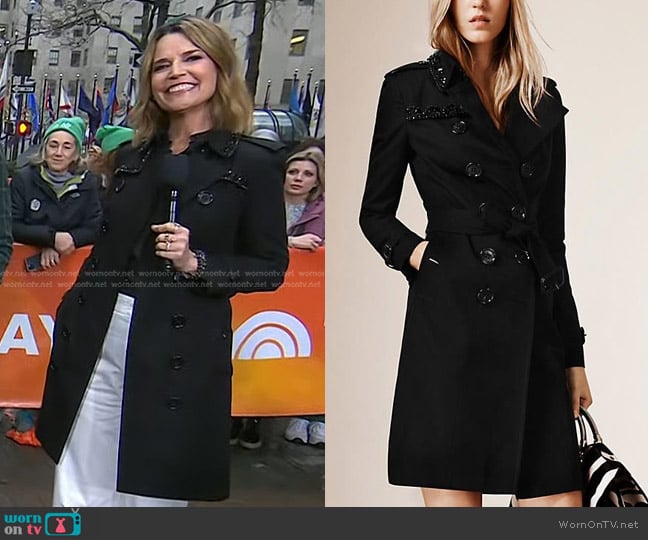 Burberry Embellished Trench Coat worn by Savannah Guthrie on Today