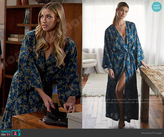 Anthropologie Long Sleeve Sleep Robe worn by Sloan Peterson (Jessica Serfaty) on Days of our Lives