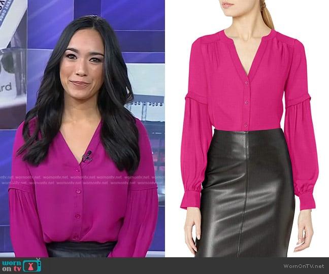 Parker Carmela Blouse in Razzberry worn by Emilie Ikeda on Today