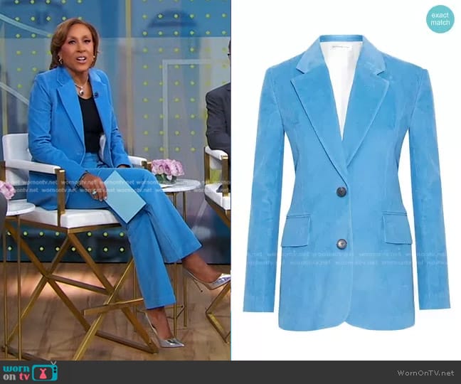 Cotton-Corduroy Blazer by Victoria Beckham worn by Robin Roberts on Good Morning America