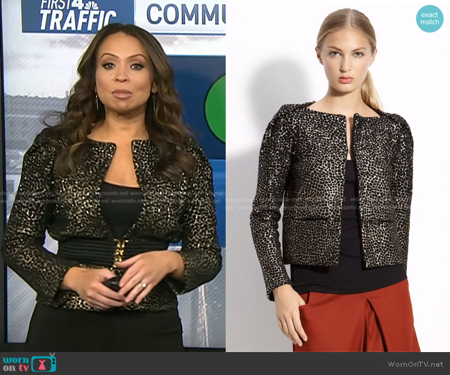 Diane Von Furstenberg Joele Metallic Jacket worn by Adelle Caballero on Today