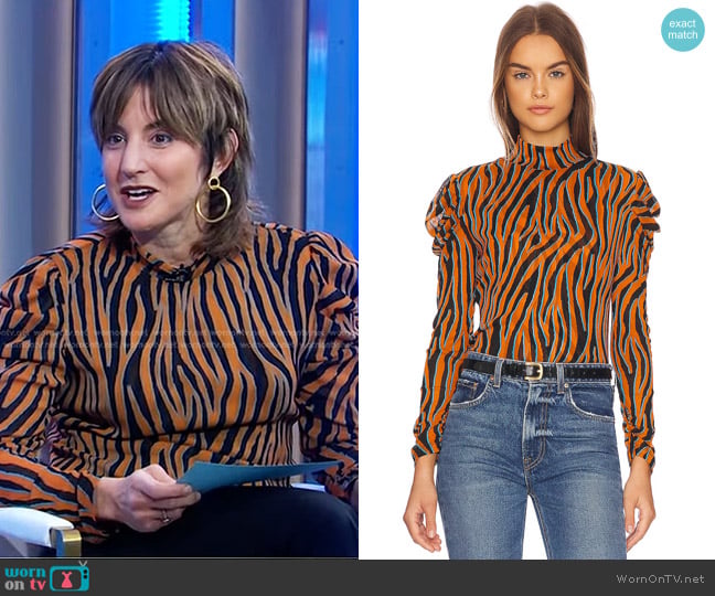 Diane von Furstenberg New Remy Top worn by Rachel Simmons on Good Morning America