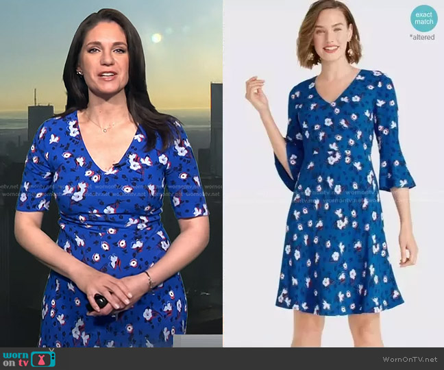 WornOnTV: Maria’s blue floral v-neck dress on Today | Maria Larosa ...