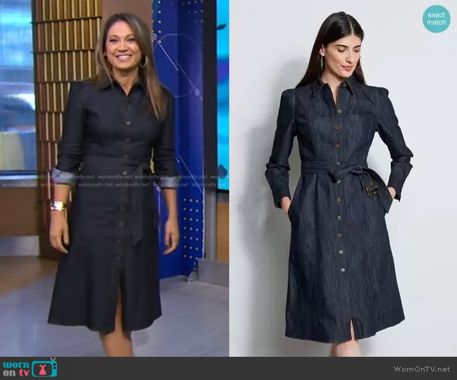 WornOnTV: Ginger’s indigo denim shirtdress on Good Morning America ...