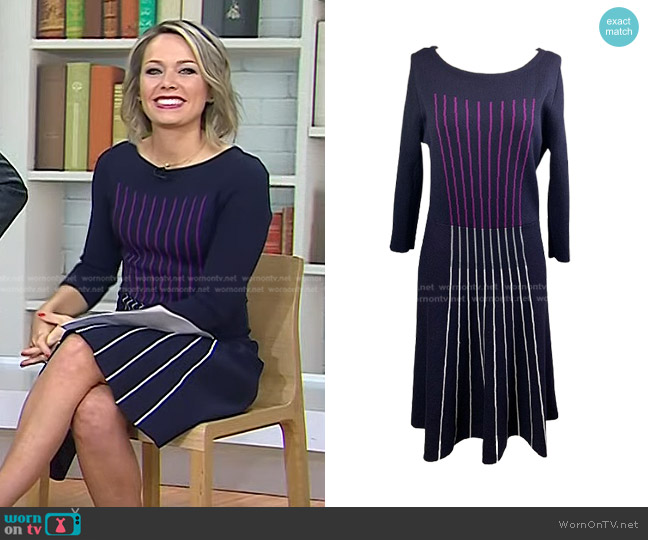 Eliza J Vertical Stripes Knit Dress worn by Dylan Dreyer on Today