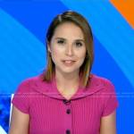 Elizabeth Schulze’s pink ribbed polo dress on Good Morning America