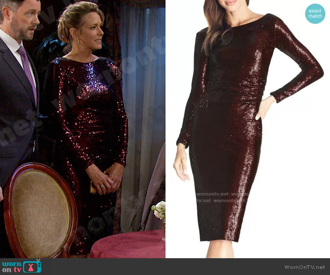 Dress the Population Emilia Sequin Cocktail Dress worn by Nicole Walker (Arianne Zucker) on Days of our Lives