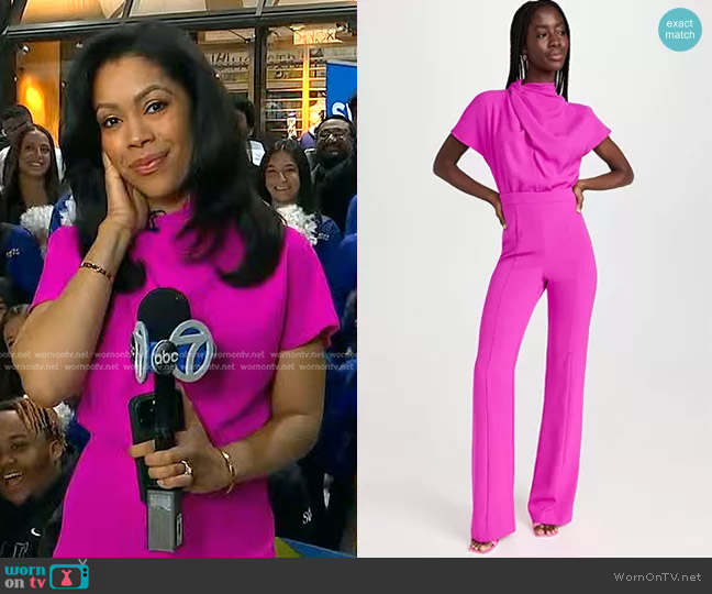 Black Halo Estella Jumpsuit worn by Shirleen-Allicot on Good Morning America