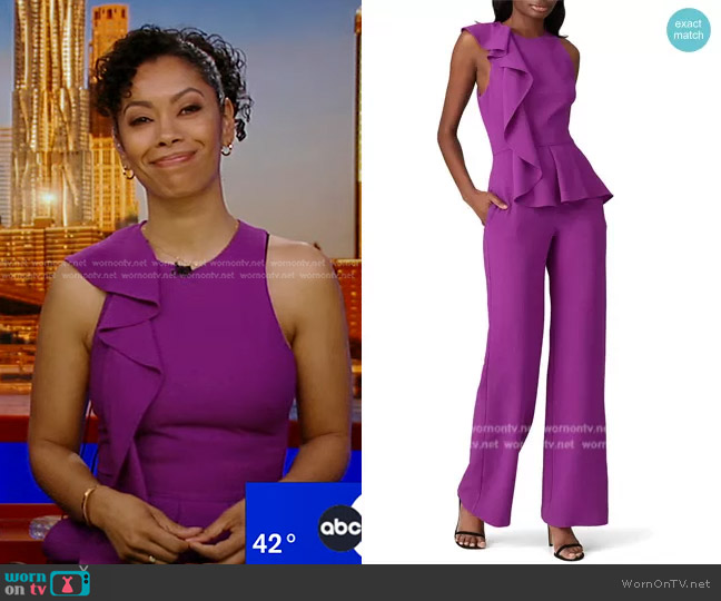Black Halo Felicia Jumpsuit worn by Shirleen-Allicot on Good Morning America