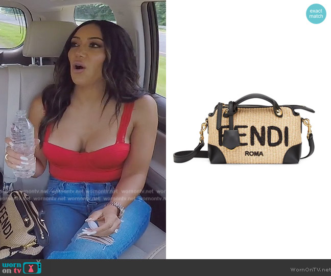 Fendi Mini By the Way Raffia Satchel worn by Melissa Gorga on The Real Housewives of New Jersey
