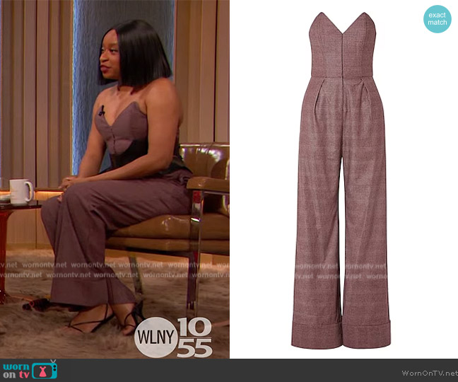 Fleur Du Mal Plaid Jumpsuit worn by Phoebe Robinson on The Drew Barrymore Show