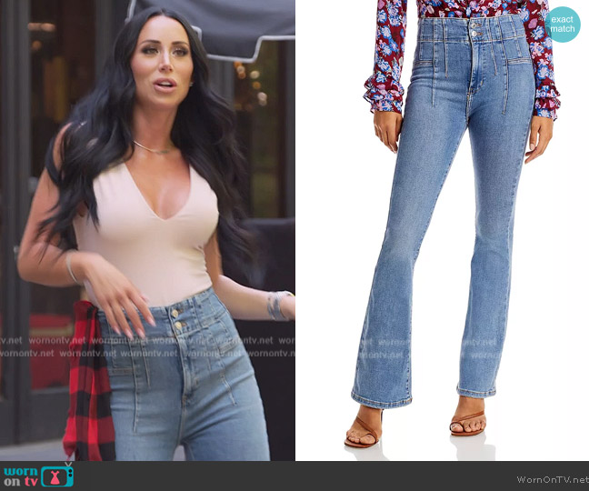 Free People Jayde Flared Jeans worn by  on The Real Housewives of New Jersey