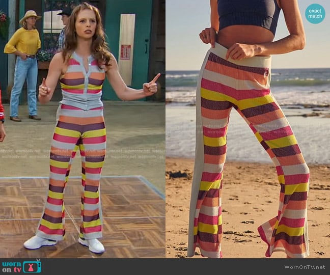 Free People Melody Kick Flares worn by Victoria Vance (Jordan Clark) on Bunkd