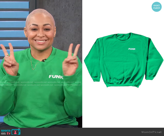 Jean Clanche Funk Sweatshirt worn by Raven-Symoné on Access Hollywood