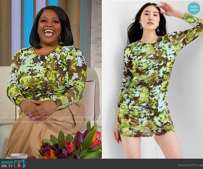 Future Collective with Gabriella Karefa-Johnson Long Sleeve Ruched Bodycon Mini Dress worn by Sherri Shepherd on Sherri