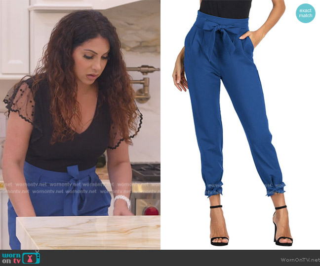 Grace Karin Casual High Waist Pencil Pants with Bows worn by Jennifer Aydin on The Real Housewives of New Jersey