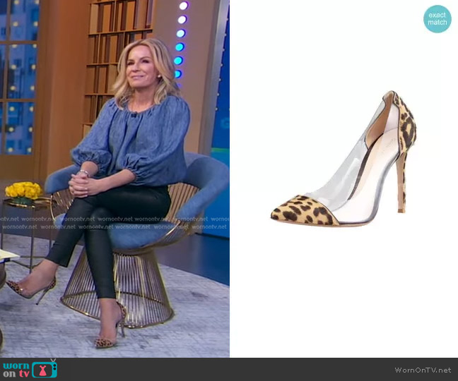 Gianvito Rossi Leopard-Print Calf Hair-PVC Pump worn by Dr. Jennifer Ashton on Good Morning America