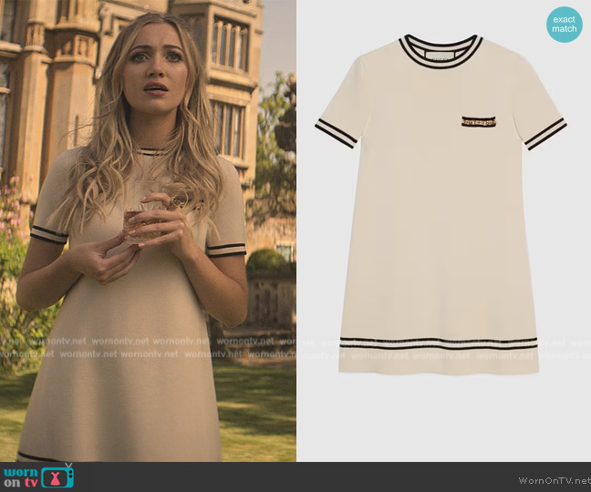 Gucci Wool dress with contrast trim worn by Lady Phoebe (Tilly Keeper) on You