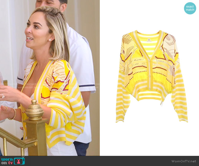Hermes Striped Cardigan worn by Nicole Martin (Nicole Martin) on The Real Housewives of Miami