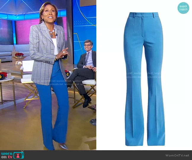 Michael Kors High-Waisted Flared Trousers worn by Robin Roberts on Good Morning America