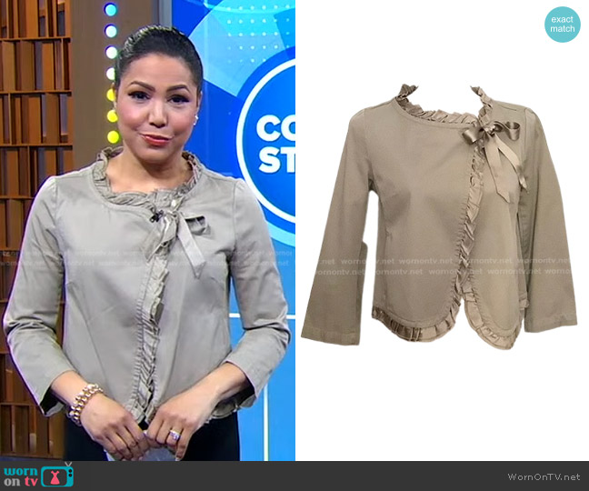 J. Crew Liana Ruffle Swing Jacket worn by Stephanie Ramos on Good Morning America