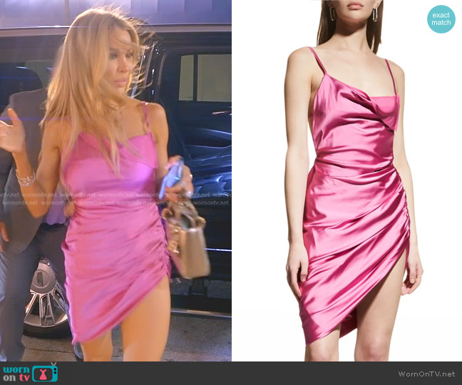 Jacquemus Saudade Asymmetric Ruched Open-Back Mini Dress worn by Lisa Hochstein (Lisa Hochstein) on The Real Housewives of Miami