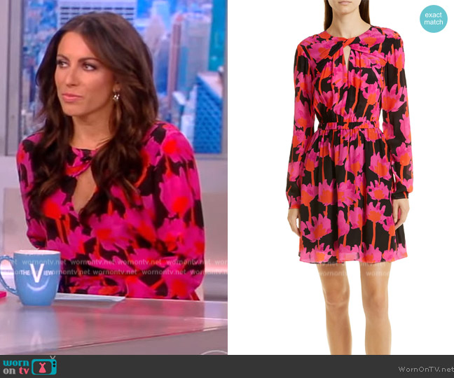 Jason Wu Floral Long Sleeve Twist Front Minidress worn by Alyssa Farah Griffin on The View