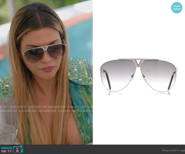Louis Vuitton Tonca Sunglasses worn by Adriana de Moura (Adriana de Moura) on The Real Housewives of Miami