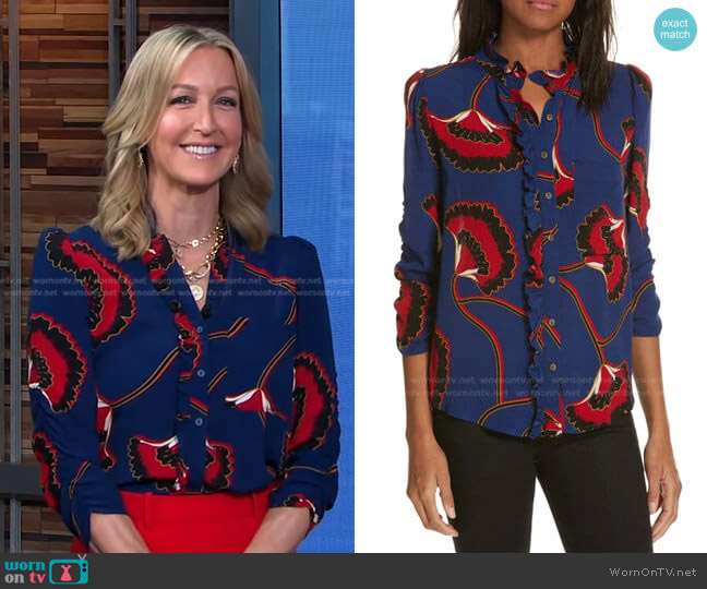 Laura Blouse by ba&sh worn by Lara Spencer on Good Morning America