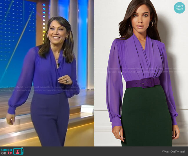 New York & Company Mila Bodysuit - Eva Mendes Collection worn by Ginger Zee on Good Morning America