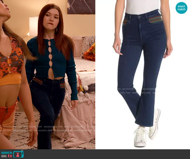 Mother The Smooth Hustler Jeans in Over The Rainbow worn by Abby Littman (Katie Douglas) on Ginny & Georgia