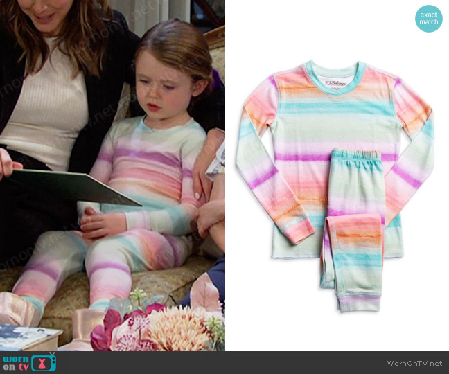 PJ Salvage Unisex Stardust Pajama Set worn by Charlotte DiMera (Autumn Gendron) on Days of our Lives