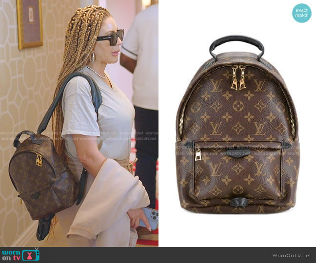 Louis Vuitton Palm Springs MM backpack worn by Larsa Pippen (Larsa Pippen) on The Real Housewives of Miami