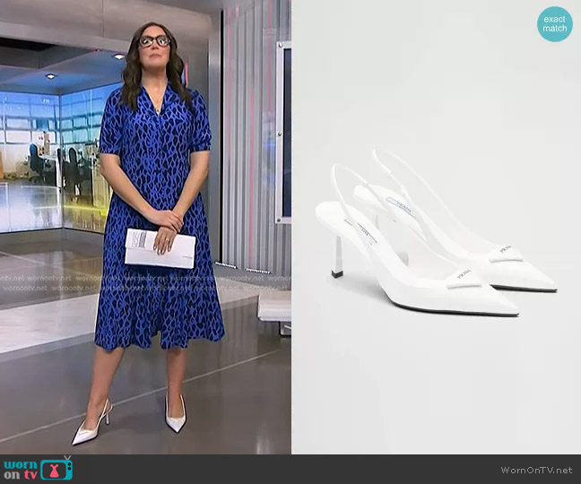 Prada Brushed Leather Slingback Pumps worn by Savannah Sellers on NBC News Daily