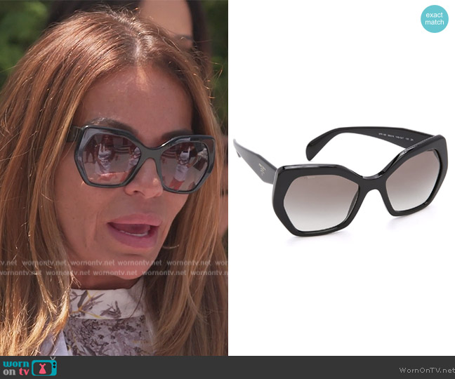 PR16RS Sunglasses by Prada worn by Dolores Catania on The Real Housewives of New Jersey
