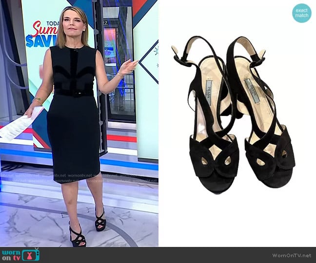 Prada Suede Platform Sandal worn by Savannah Guthrie on Today