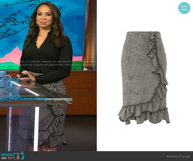 Rebecca Taylor Plaid Ruffle Skirt worn by Adelle Caballero on Today