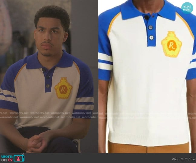 Rhude Colorblock Wool and Cashmere Polo worn by Andre Johnson, Jr. (Marcus Scribner) on Grown-ish