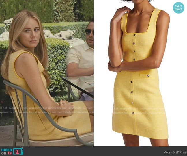 Sandro Cannelle Sleeveless Tweed Mini Dress worn by Willa Ferreyra (Justine Lupe) on Succession