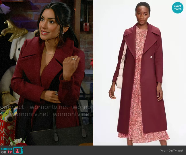 Ted Baker Rrosiey Coat worn by Audra Charles (Zuleyka Silver) on The Young and the Restless