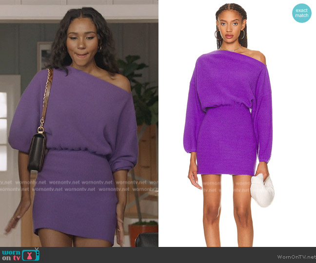 WornOnTV: Layla’s purple off shoulder dress on All American | Greta ...