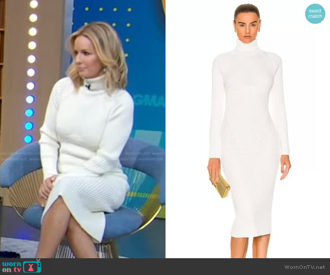 Tom Ford Ribbed Turtleneck Midi Dress worn by Dr. Jennifer Ashton on Good Morning America