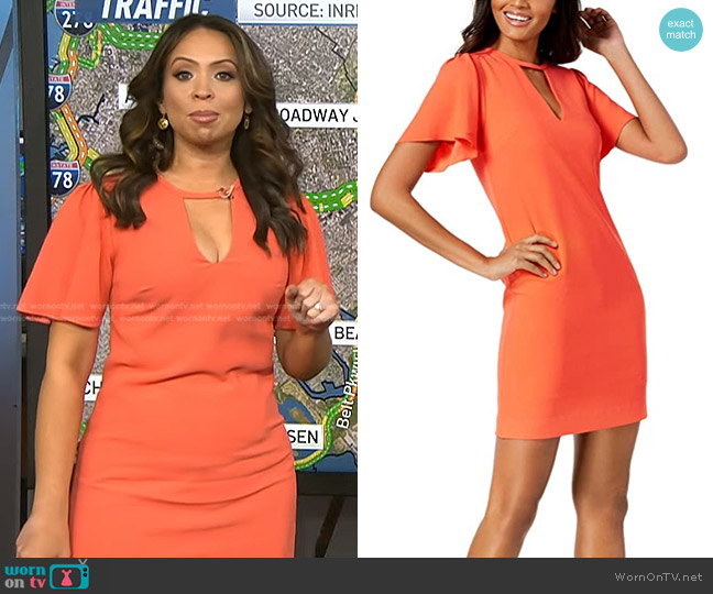 Trina Turk Anderson Short-Sleeve Cutout Mini Dress worn by Adelle Caballero on Today