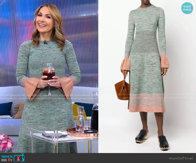 Ulla Johnson Nathalie Melange-Effect Knitted Dress worn by Lori Bergamotto on Good Morning America